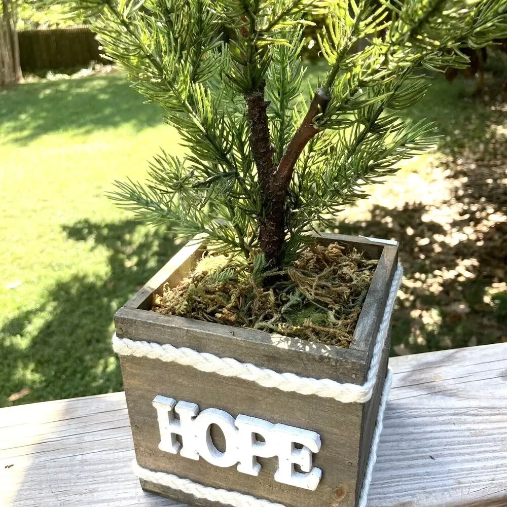 HOPE Artificial Plant Flower Pot Box 5 x 5 x 5 in 22 inches Tall